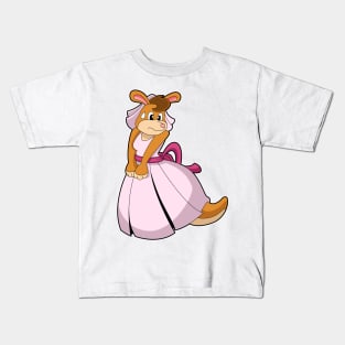 Kangaroo as Bride with Wedding dress Kids T-Shirt